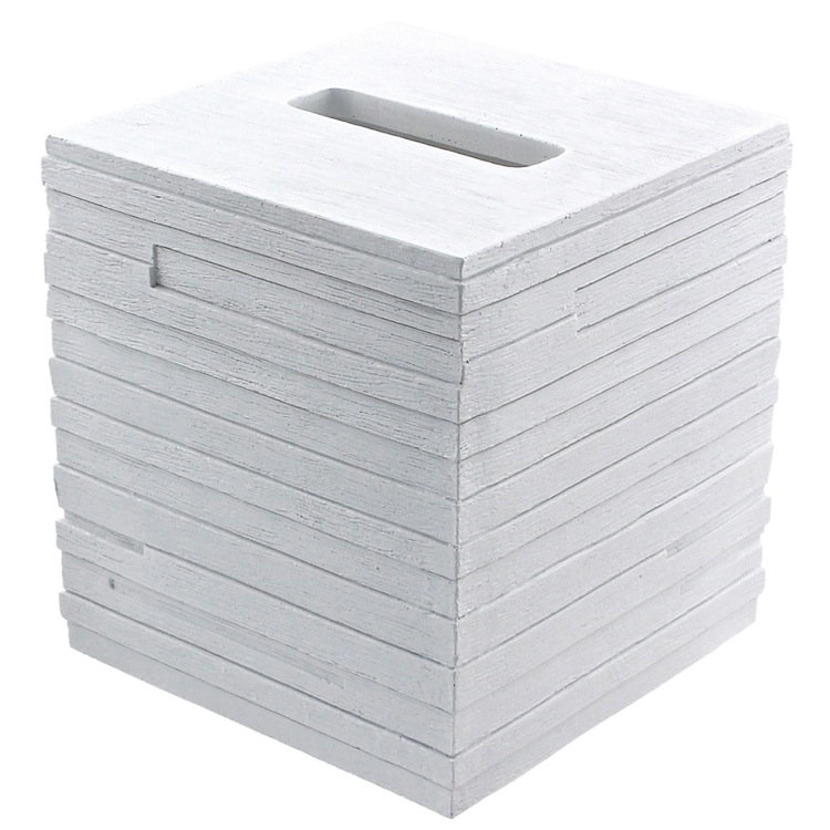 White Thermoplastic Resin Modern Tissue Box Cover