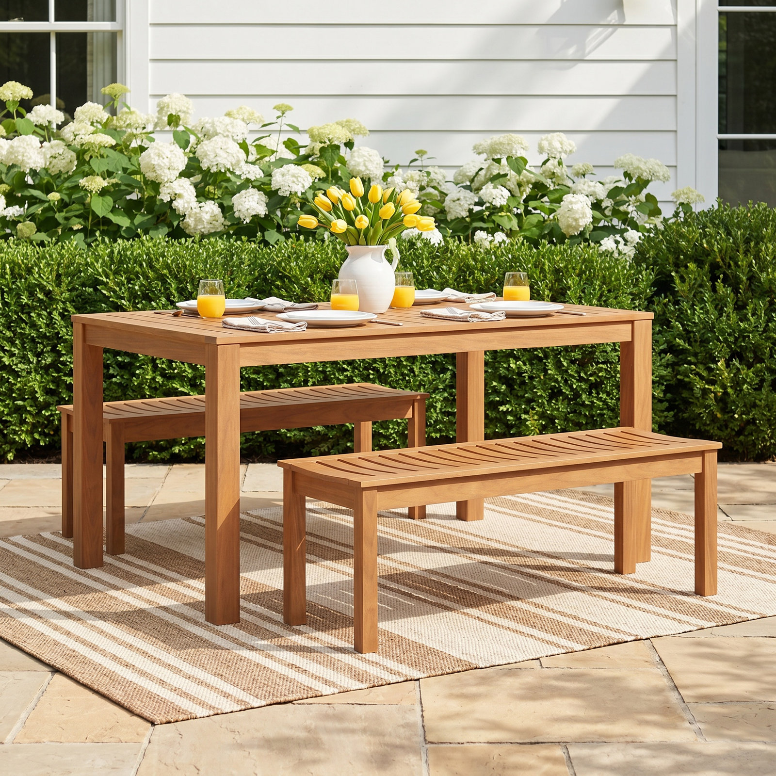 Narelle 59" Teak Patio Dining Set
