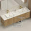 Plateau de meuble-lavabo simple en quartz blanc 19,48 po avec lavabo vasque Ivora-129851822-129851827