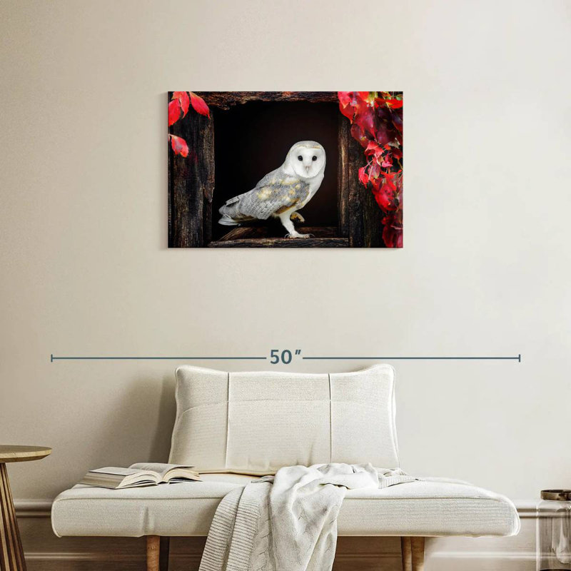 Autumn Barn Owl, 20" H x 30" W