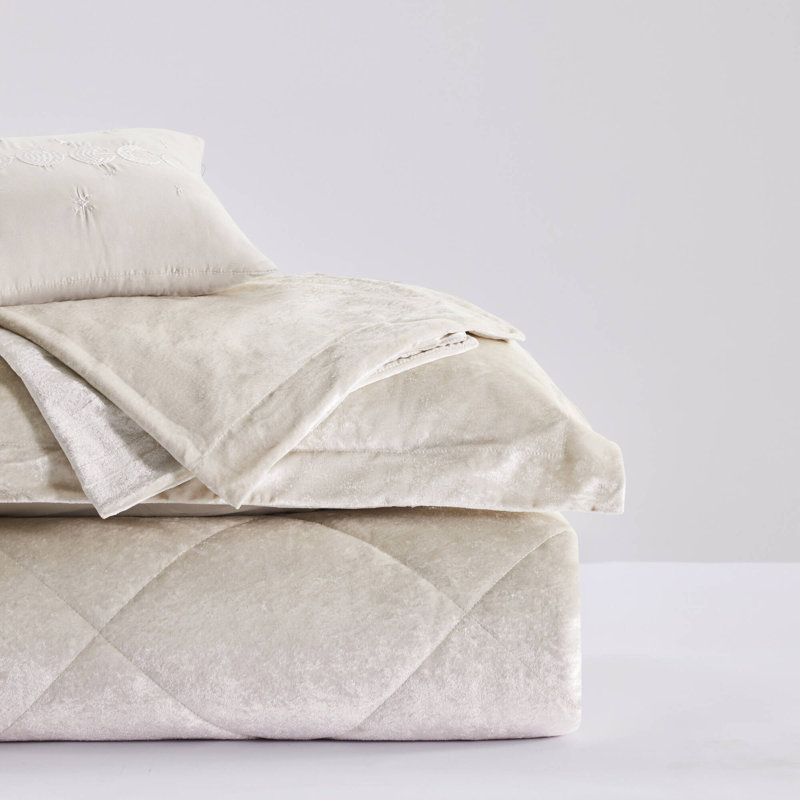Ensemble de literie en velours luxueux, champagne simple TG 3 pièces, design moderne