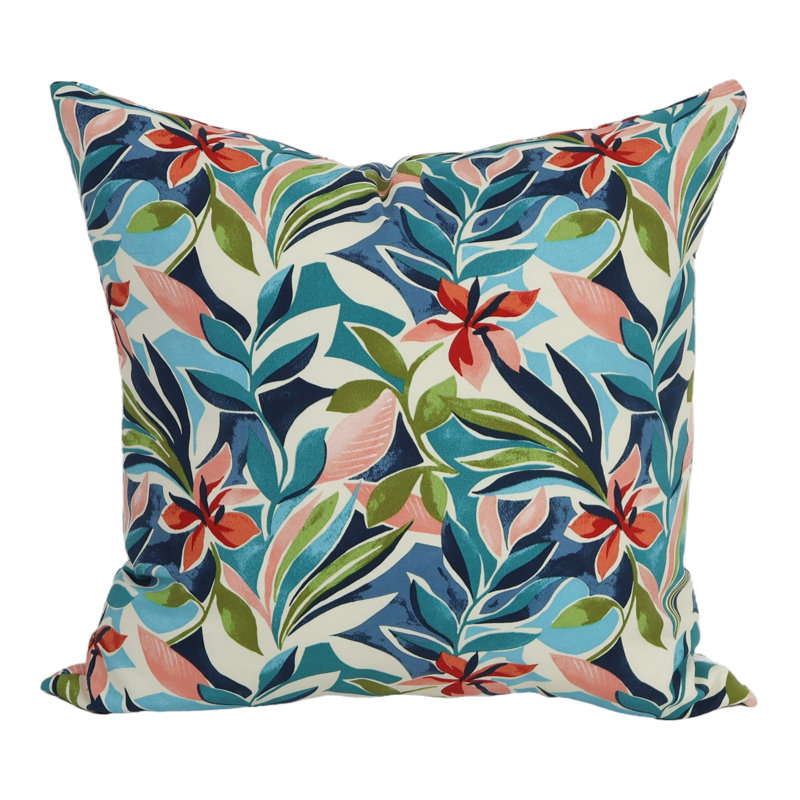 Outdoor Reversible Throw Pillow, Passion Ruby, 17" H x 17" W