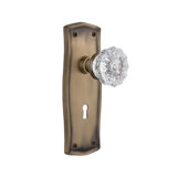 Prairie Clear Interior Mortise Door Knob with Rectangle Rosette