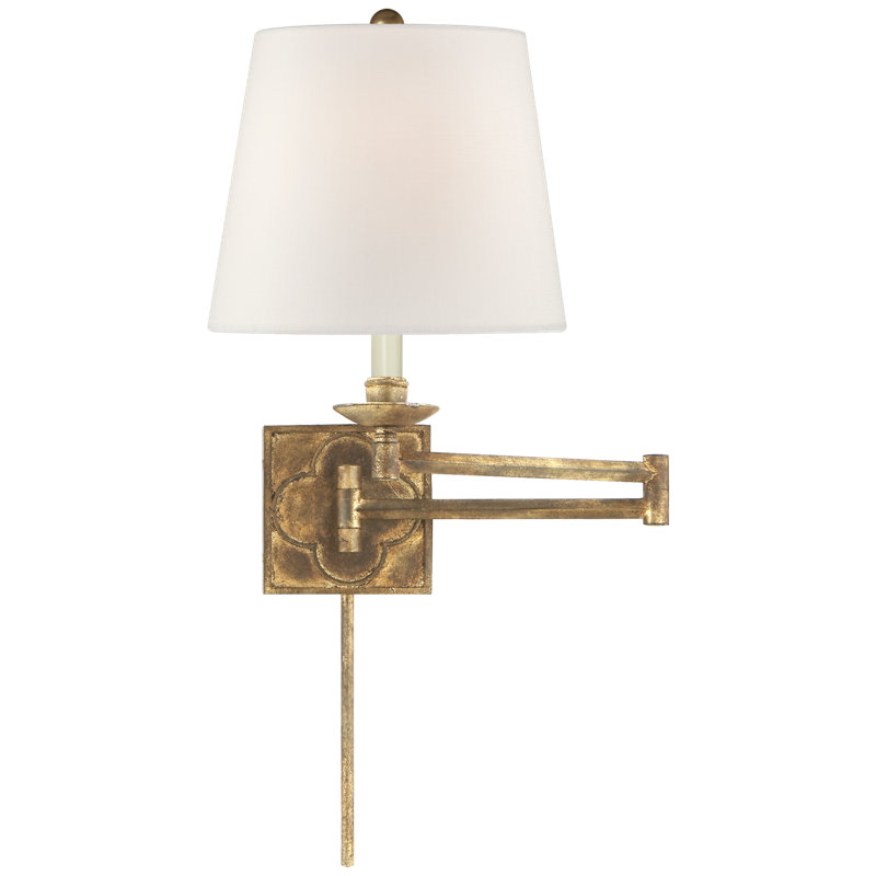 Suzanne Kasler Griffith Swing Arm, Gilded Iron, Fabric