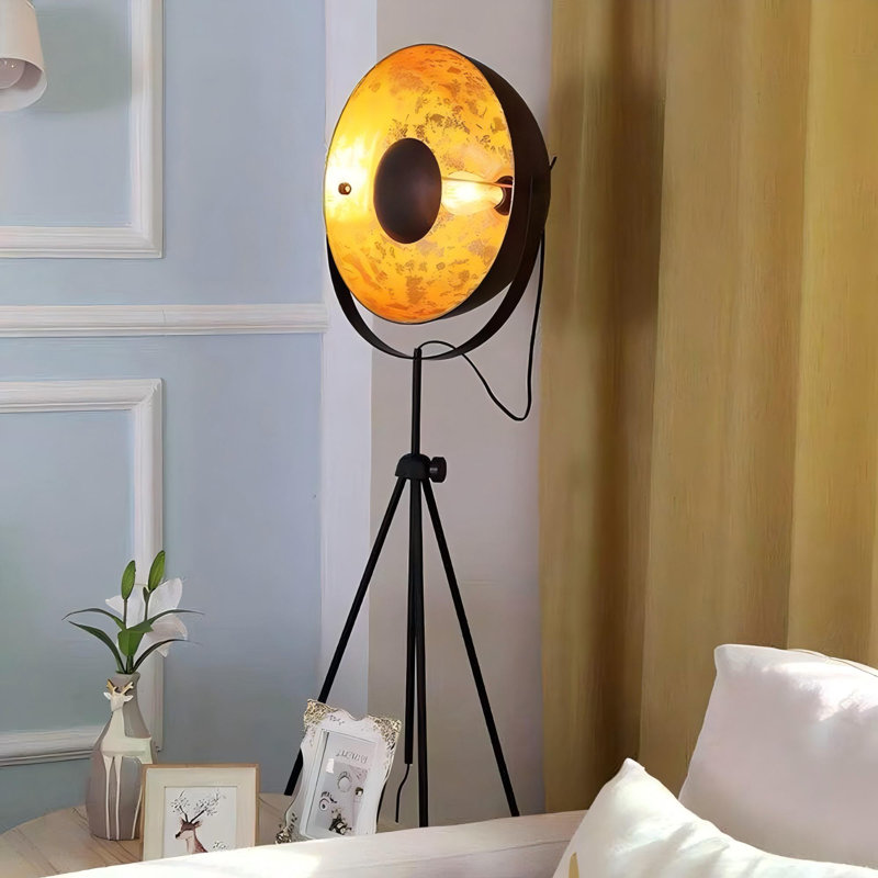 Recofa Modern Industrial Adjustable Tripod Floor Lamp For Living Room, Movie Media Nautical Elegant Design Lighting For Bedroom