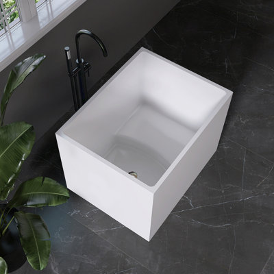 35'' x  28'' Freestanding Soaking Acrylic Bathtub With Seat