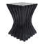 Table d'appoint décorative d'intérieur/extérieur au design ondulé, en oxyde de magnésium, 42,4 cm de long, aucun assemblage requis. Tabouret de jardin/terrasse en béton léger noir au design, idéal pour