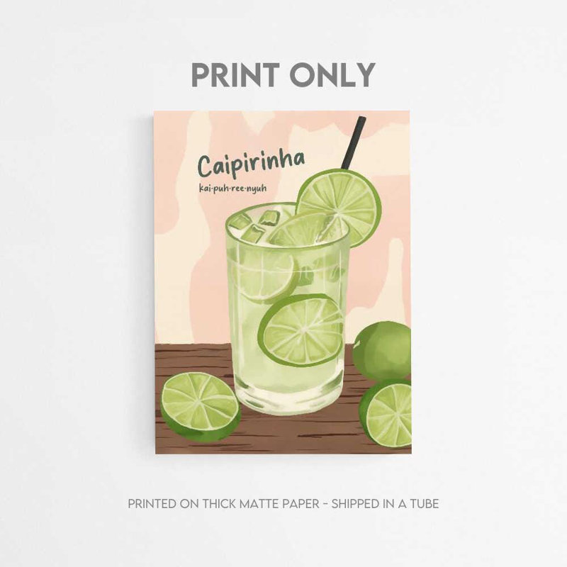 Art mural Caipirinha: boisson fraîche à la lime - encadrée ou imprimée seulement, 56" H x 42" W, Framed Print without Mat
