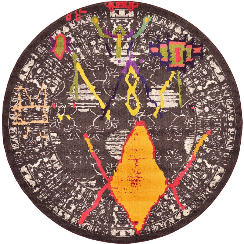 Tapis brun Beverley, Rond 6 pi