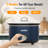 4 Quart Slow Cooker and Mini Food Warmer with 3 Heating Settings, Removable Ceramic Pot, Glass Lid, Stainless Steel, Blue