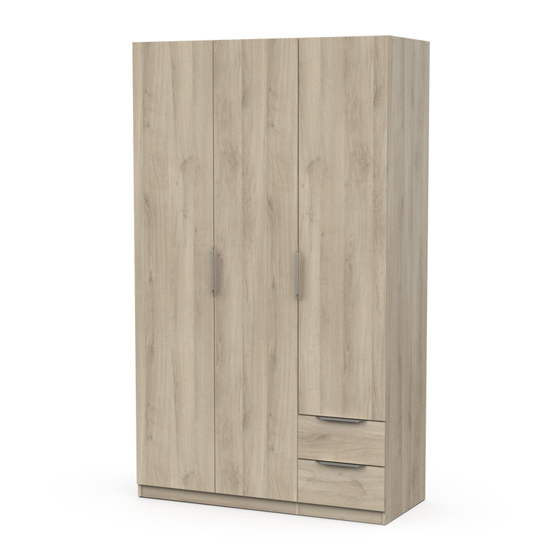 Nooran 3 Door Wardrobe, Brown