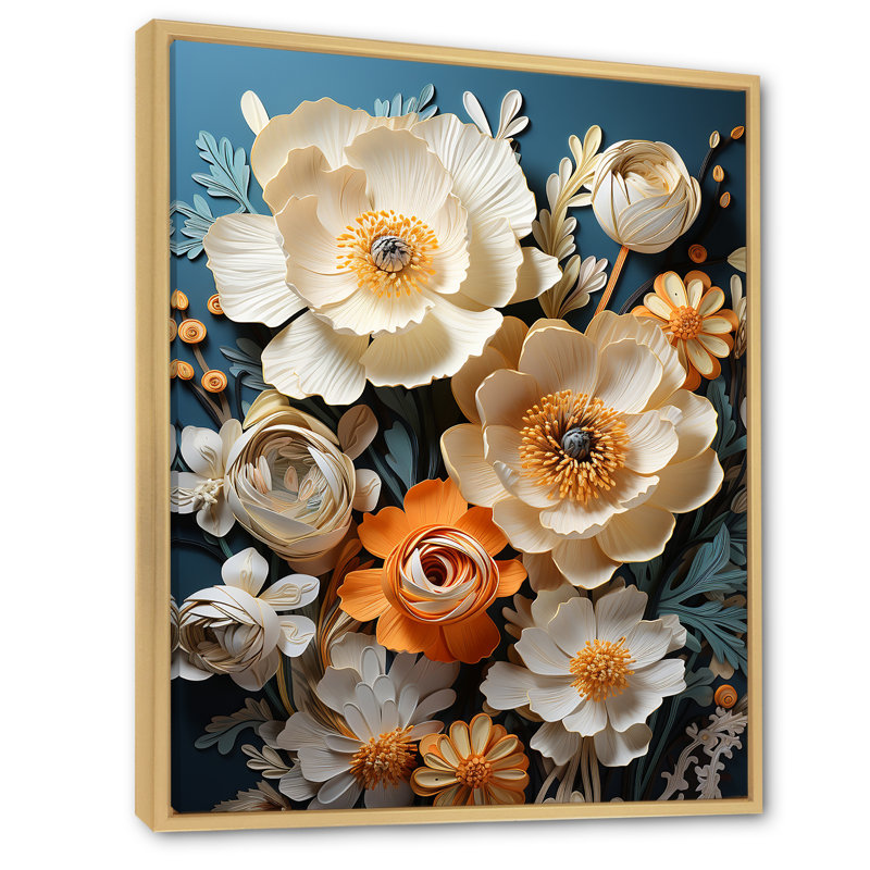 Art mural sur toile Mute Hue Buttercups Merge I, Cadre naturel flottant, 40" H x 30" W