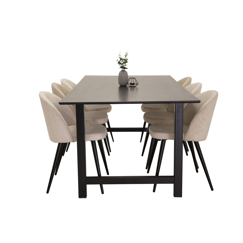 Drasner Dining Set, Beige/Black