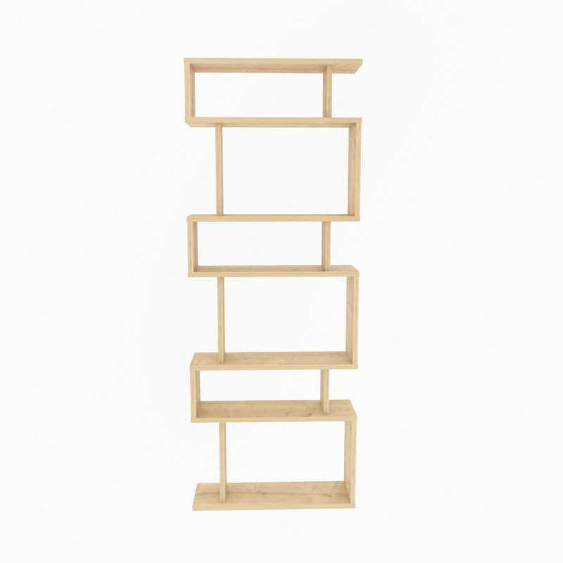 Tovan Geometric Bookcase, Oak