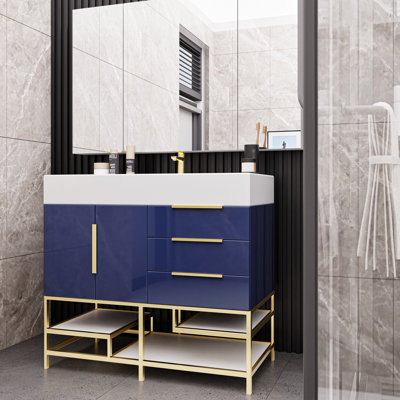 47.07'' Single Bathroom Vanity with Aluminum Top