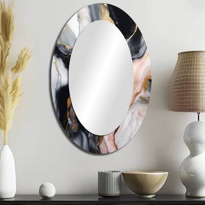 Miroir mural noir et or noir