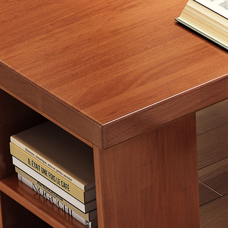 Bureau rectangulaire en bois massif brun noisette, H 29,53 po x l 86,61 po x P 35,43 po