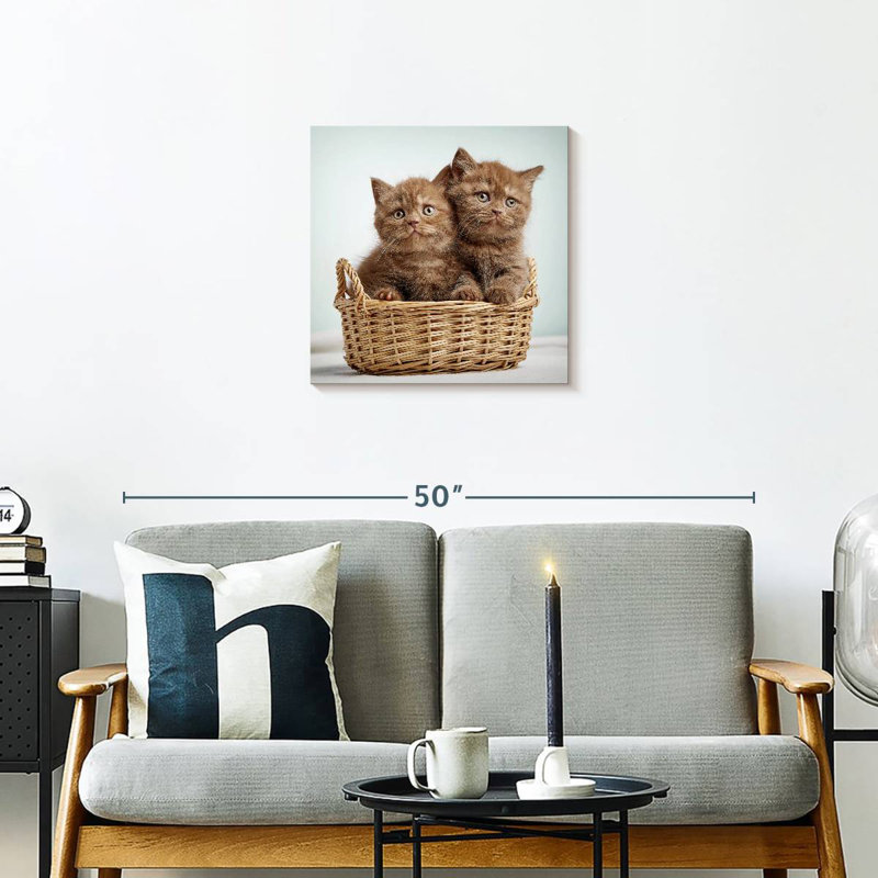 Crowle Basket Of Cats, 20" H x 20" W