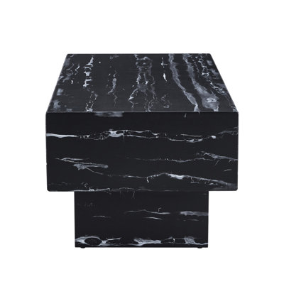 Modern Simple Black Marble Texture MDF Coffee Table - 43.3"X21.6"X17.2" Practical Model.Making It An Ideal Addition To Any Living Room Or Apartment.W1151134965