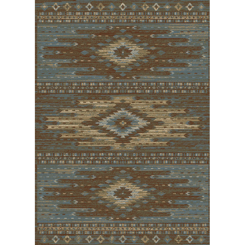 Tapis bleu / beige Bayville Southwestern, Rectangle 2 pi 3 po x 3 pi 3 po