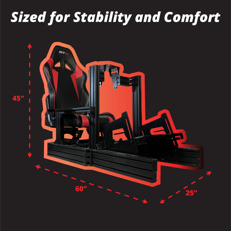 Fauteuil de jeu PC GTR Simulation, Noir / Rouge