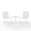 Ensemble de chaises d'extérieur 3 pièces Burley - blanc brillant / blanc satiné - table d'appoint et 2 chaises