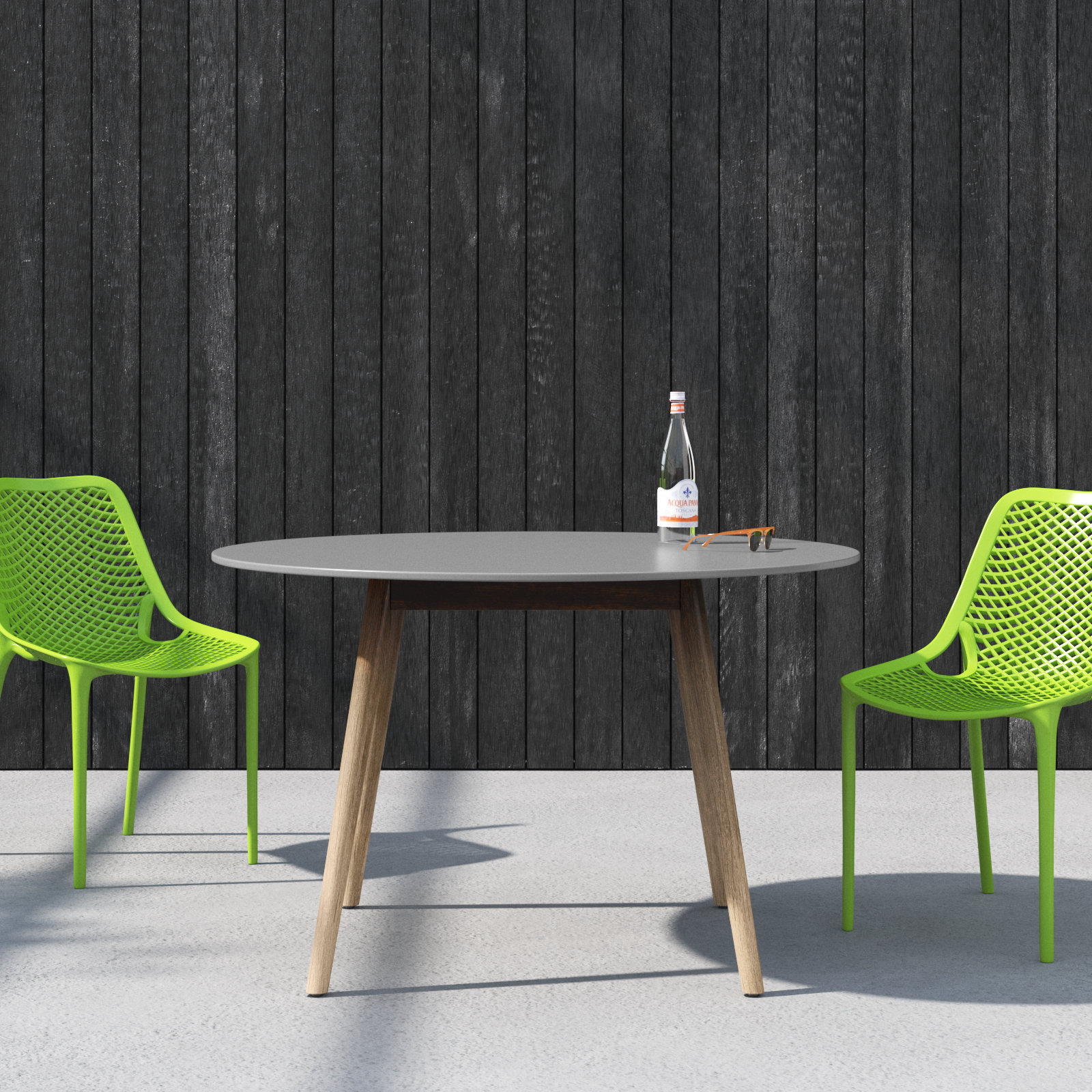 Chassitty Eucalyptus Patio Dining Table, 30" H x 47" W x 47" D, Natural