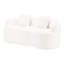 Canapé incurvé crème à 2 places avec accoudoirs ronds, idéal pour la chambre à coucher et les espaces de vie principaux, sans assemblage, système de ressorts en mousse haute densité, bureau à compression blanc, petites chambres, minimaliste