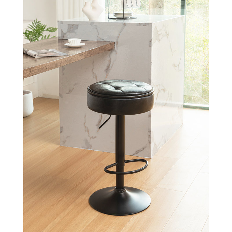 Tabouret de bar Landus, Noir, noir, noir, noir