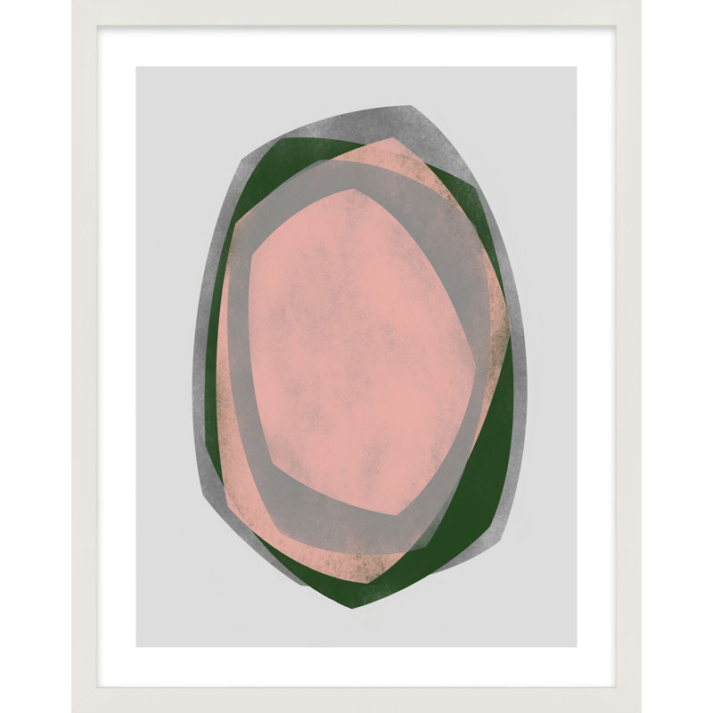 Geode 5 Painting by Jacques Pilon, 38" H x 30" W, White Framed