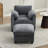 34.6" Upholstered Accent Chair With Ottoman-1265253880