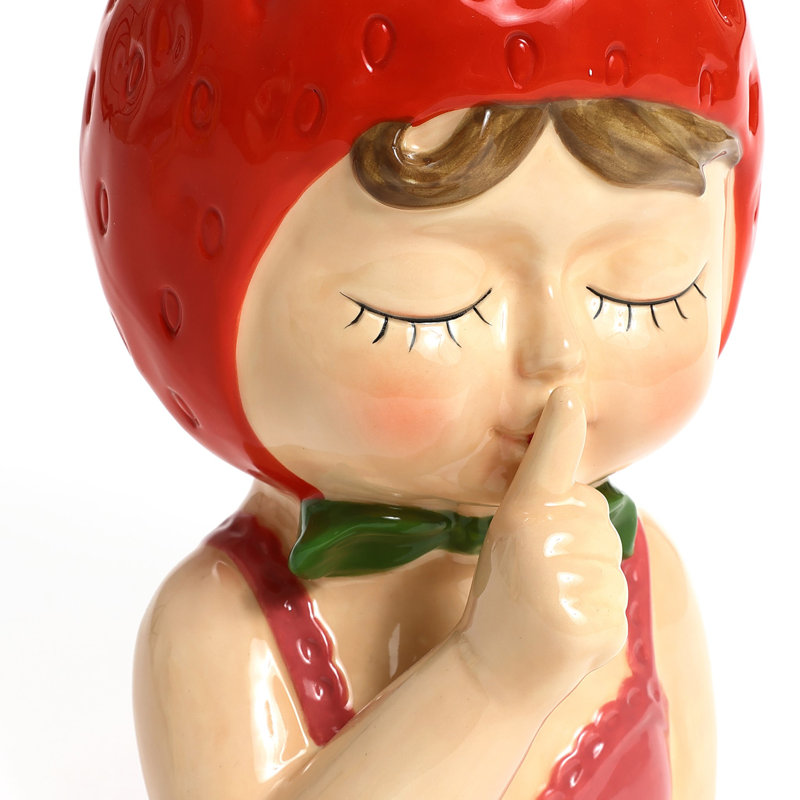 Grand vase sculpture en céramique Lady Strawberries
