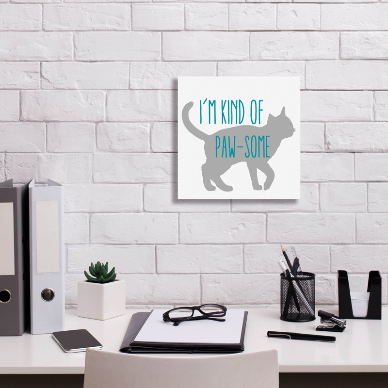  «Pawsome Cat 2» par Erin Clark, art mural sur toile, 26 po x 26 po, H 12 po x l 12 po x P 0,75 po