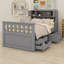 Platform Bed Frame With Storage Bookcases,Shelves And Drawers-289838079