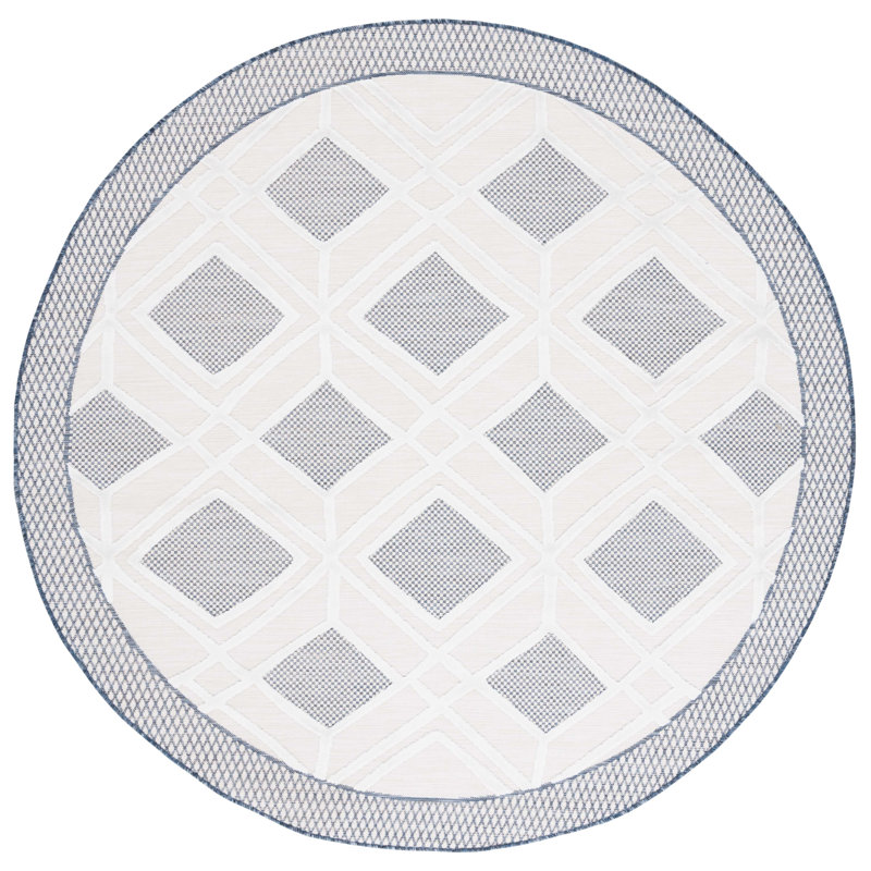 Kenenth Performance Geometric Indoor/Outdoor Area Rug, Round 6'5"