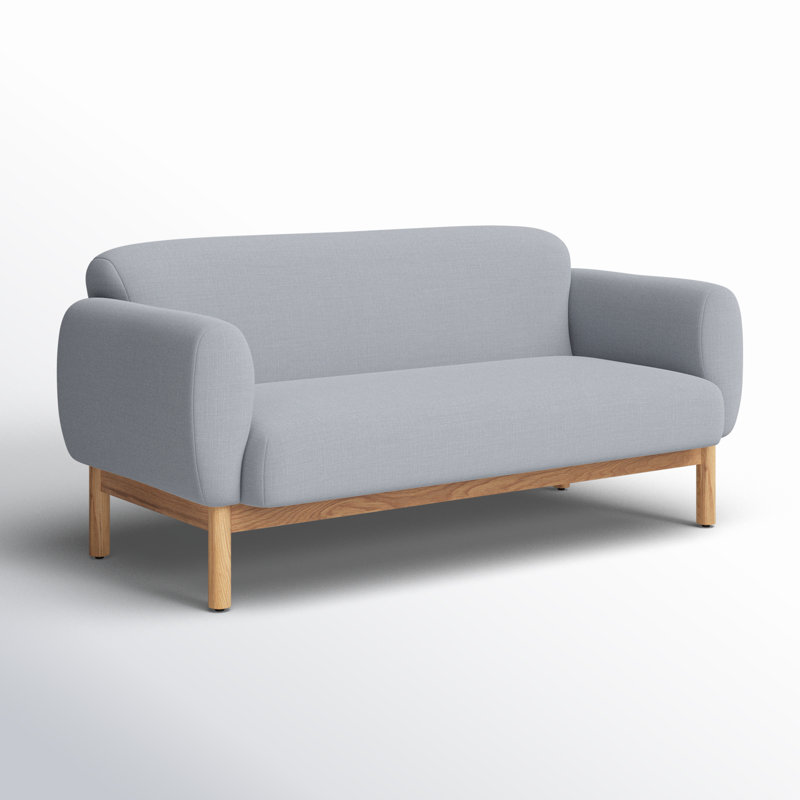 Mattia Sofa, Metro Light Gray Linen Blend, 68" W