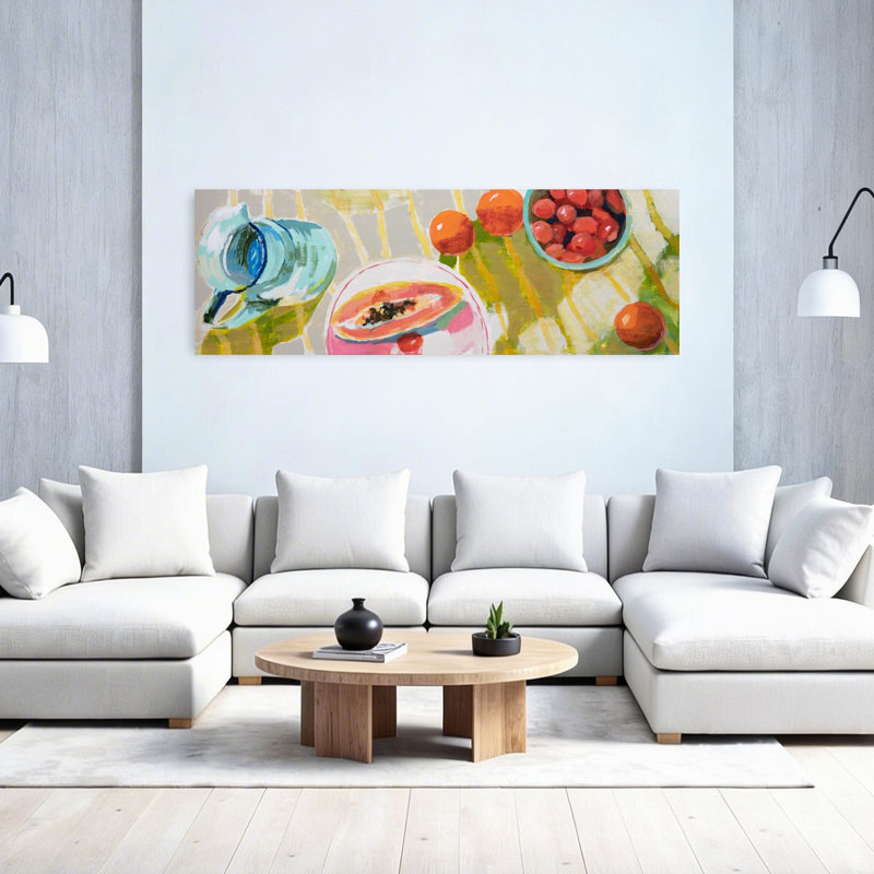 Art mural papaye, H 60 po x l 20 po