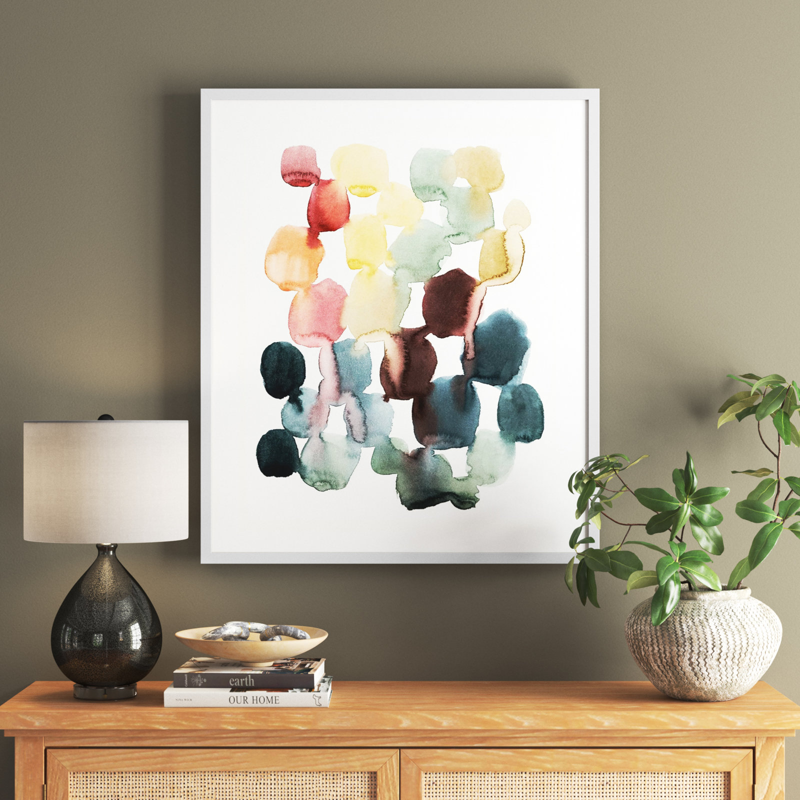 Desert Stones II by Grace Popp, White Framed Paper, 37" H x 31" W