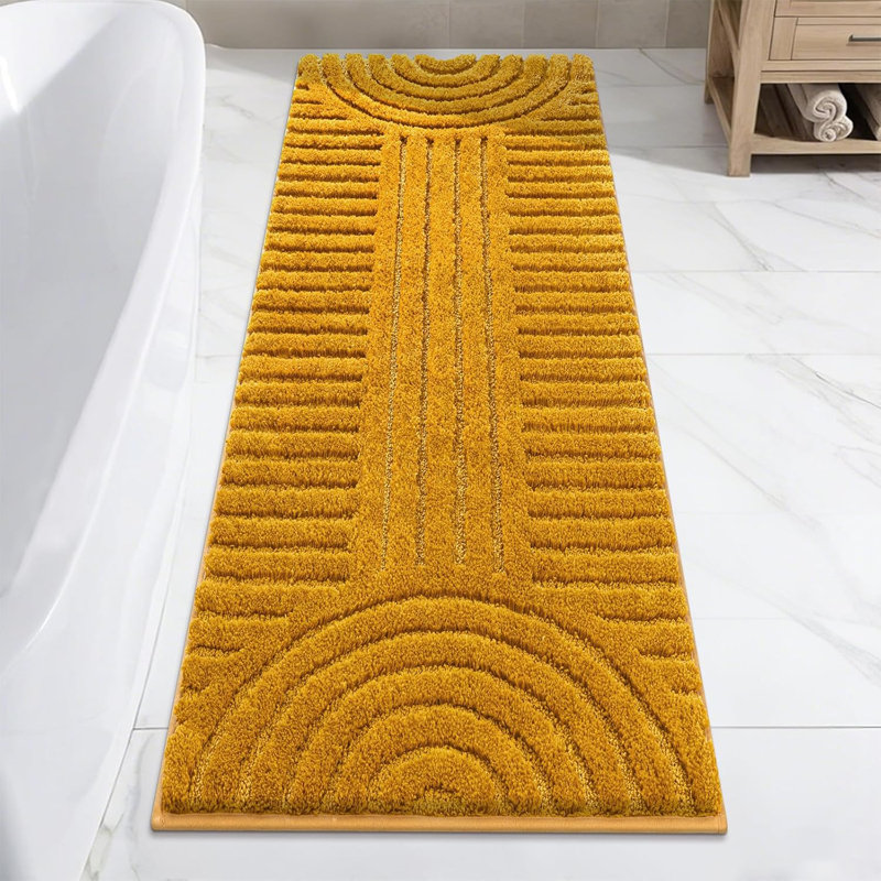 Soft Bathroom Runner Rugs 24"x60" Non Slip Boho Bath Mats Microfiber Absorbent Carpet for Bath Room Machine Washable Shaggy Bath Rugs for Shower Bathtub Home Decor