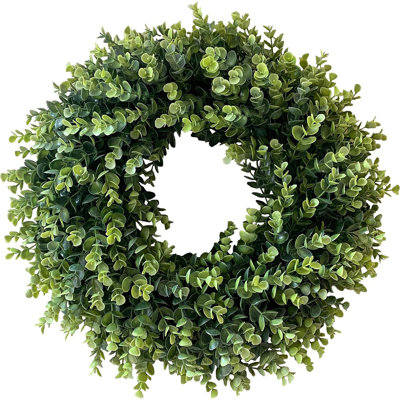 Boxwood Door Wreath - Green - All-Season Indoor & Outdoor Farmhouse Home Decoration