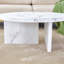 Une table basse à motif circulaire en bois aggloméré blanc, une table centrale blanche de 31,4 pouces, une table basse moderne, convient aux petits espaces et aux salons.