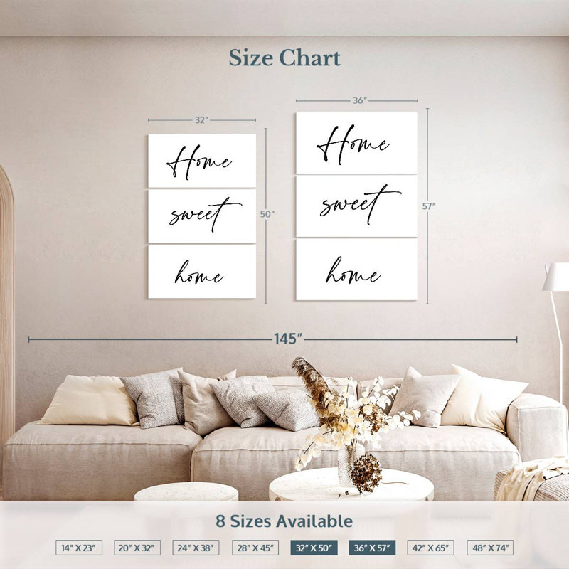 Kema Simple Home Sweet Home Wall Sign, 50" H x 32" W