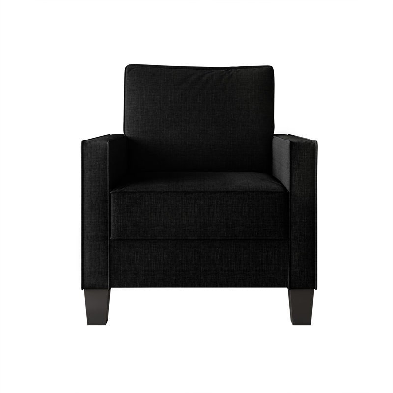 Roldao Square Arm Chair, Black