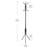 Mind Reader Freestanding Coat Rack, Multi-Hook Organizer for Office or Entryway, Metal, Black-49627213