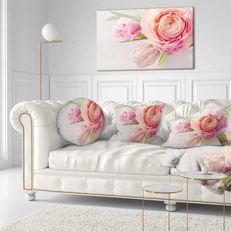 Coussin lombaire floral à fleurs et fleur