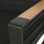 Extérieur en aluminium avec coussins foncés - style eau - couverture et capitonnage horizontal
