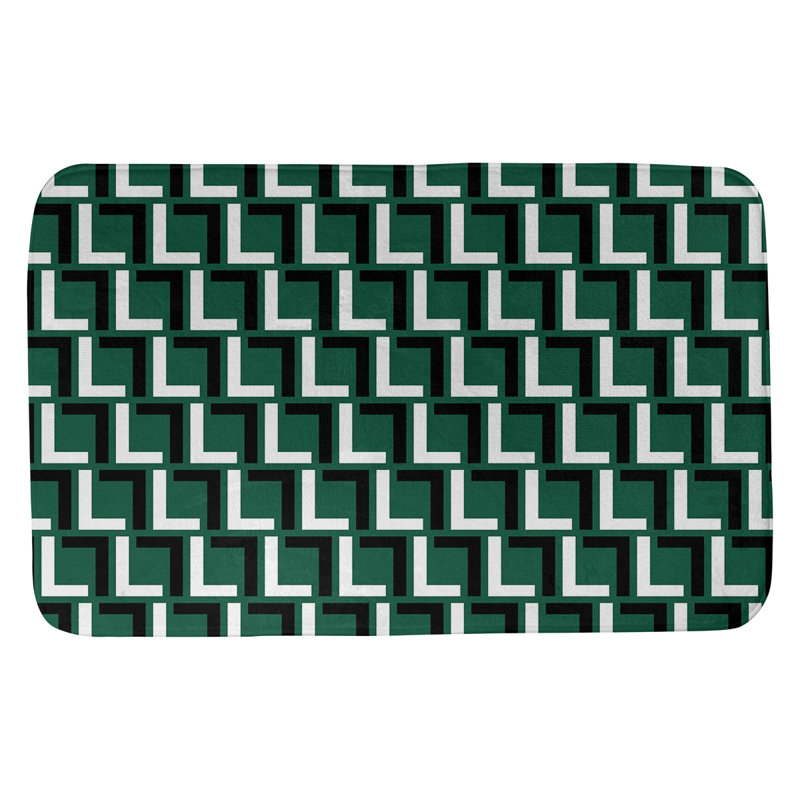 Tapis pour salle de bain Baltimore, l 17 po x L 24 po, Gotham Green/White/Stealth Black