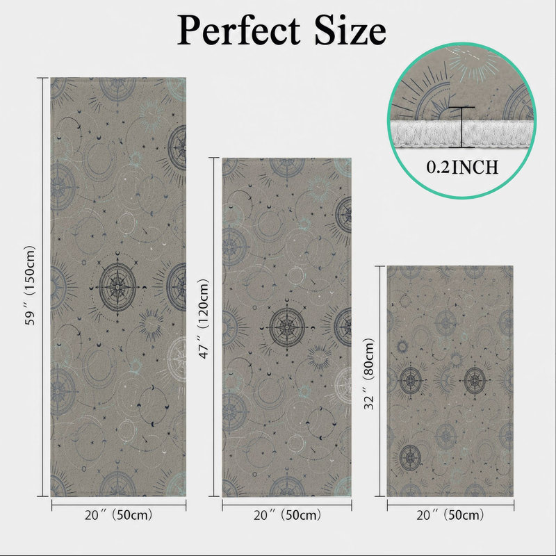 Tapis de cuisine géométriques lavables antidérapants