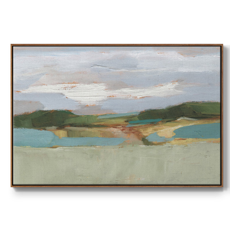 High Noon Vista Study II, H 25 po x l 37 po x P 2 po, Toile encadrée noyer flottant, Non