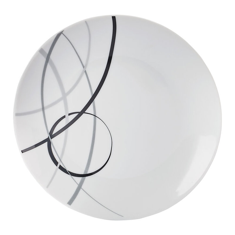 Studio Nova® 12-Piece Porcelain Dinnerware Set, Circles Pattern, Geometric, White/Black